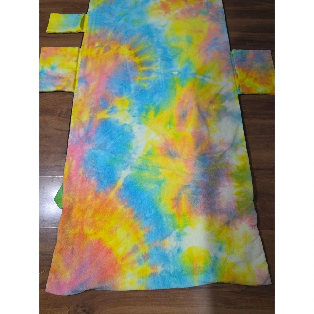 Pool Lounger Towel Multicolor New Tie-Dye Side Pockets
